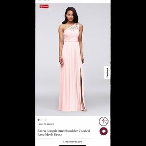 One Shoulder Corded Lace Mesh Dress -DB- 4XLF17063 - petal pink - size 14